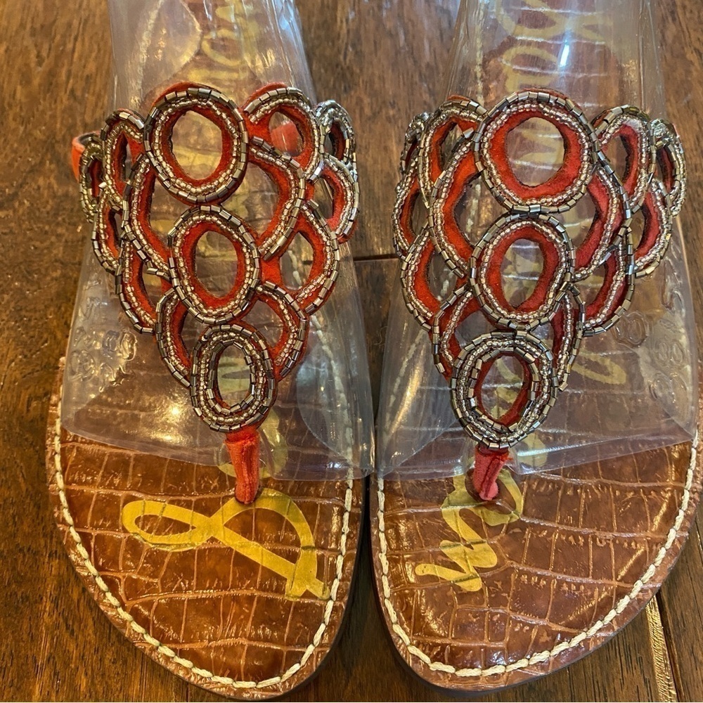 NEW Sam Elderman bling coral pink fuchsia  Garina 8 1/2 8.5